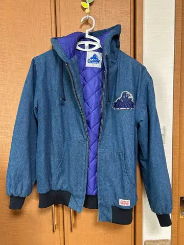 XLARGE 후드 부착 데님 자켓