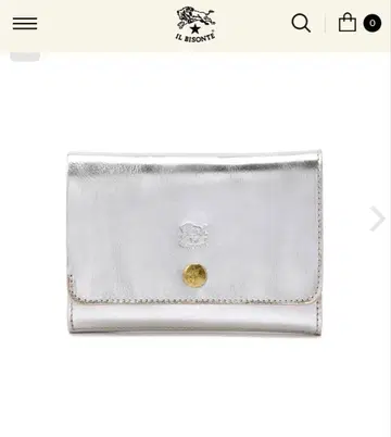 IL BISONTE 메탈릭 실버 접이식 지갑