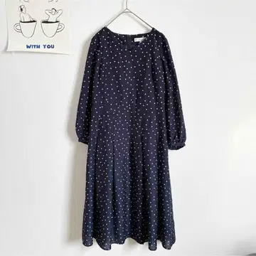 KUMIKYOKU 쿠미교쿠 롱 원피스 도트 무늬 긴팔 고급
