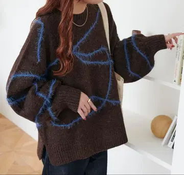 멜란지얀 선 패턴 풀오버