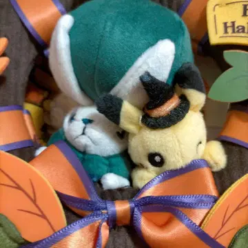 택 포함 포켓몬 센터 할로윈 리스 봉제 인형 피카츄