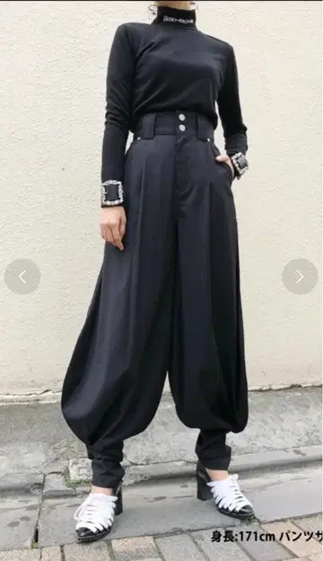 PAMEO POSE 닛카포카 하이웨스트 팬츠 블랙 S