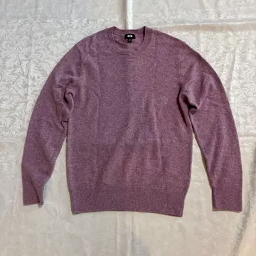 UNIQLO 캐시미어 크루넥 스웨터 보라색