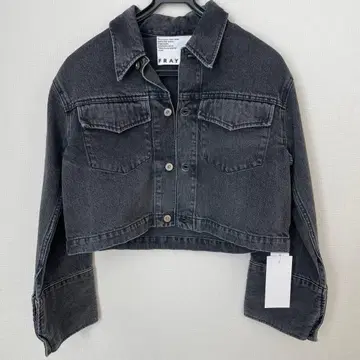FRAY I.D 블랙 크롭 데님 자켓 0 미사용 택 포함