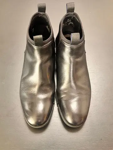 클락스 블랙 가죽 사이드 고어 부츠