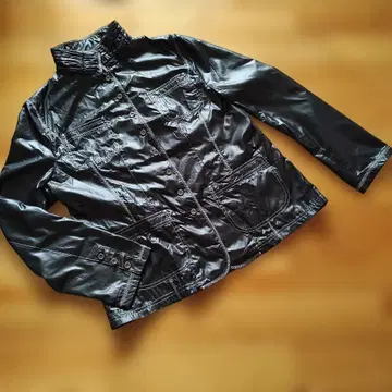 블랙 광택 점퍼/블루종