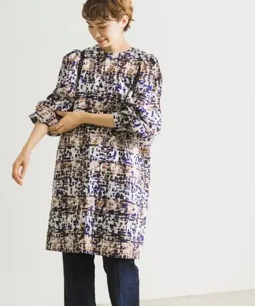 미사용 URBAN RESEARCH 아트 체크 무늬 튜닉 원피스