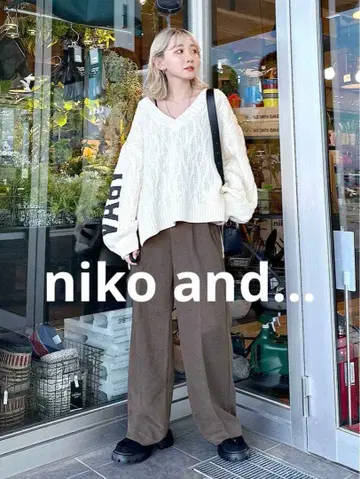 니코앤드 레터드 니트 풀오버 인기 스태프 프로듀스 Big 사이즈