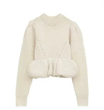 CLANE PEPLUM HAND KNIT TOPS 아이보리 사이즈 1