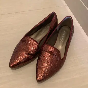 stephanie 적갈색 글리터 플랫슈즈
