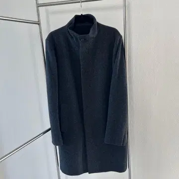 다크 그레이 노카라 울 코트