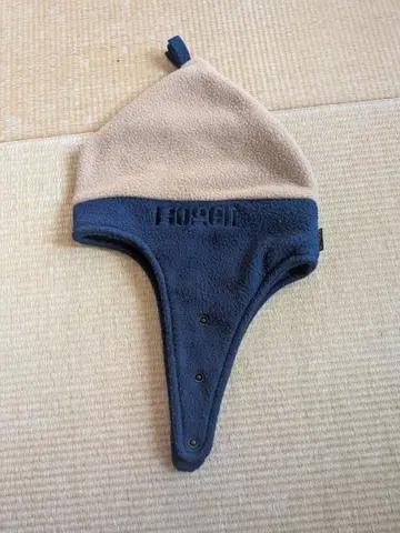 BOGEN 플리스 니트 모자 베이지 네이비