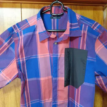 반팔 셔츠 체크 무늬 XL