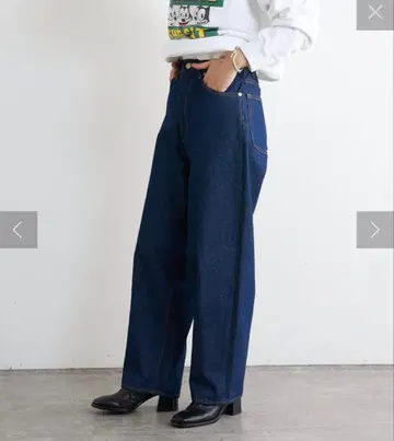 새상품급.ai.no.de 와이드 테이퍼드 팬츠 원 워시 블루