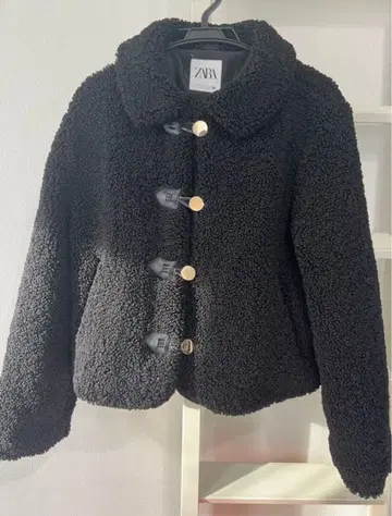 ZARA 보아 자켓 블랙 S