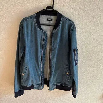 남성용 데님 블루 봄버 자켓 M 사이즈