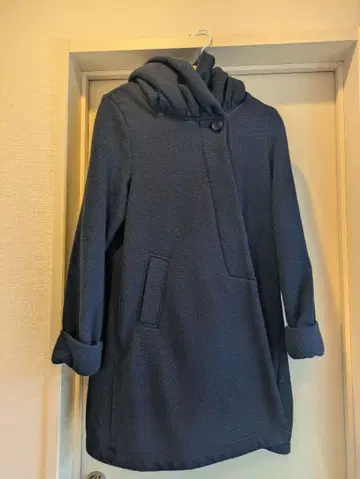 클리닝 완료 디스코트 Discoat 코트 롱 기장 후드 부착 속기모