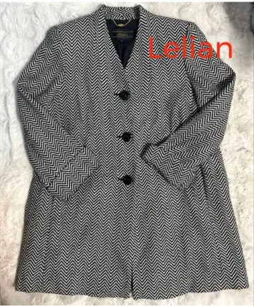 [새상품급] Leilian 체스터 코트 사이즈 9 지그재그 무늬