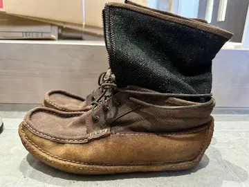 BEAMS 트위드 가죽 콤비네이션 부츠