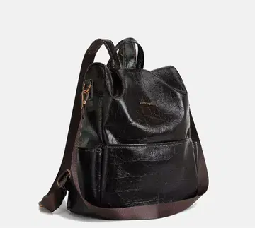 블랙 크로커다일풍 백팩