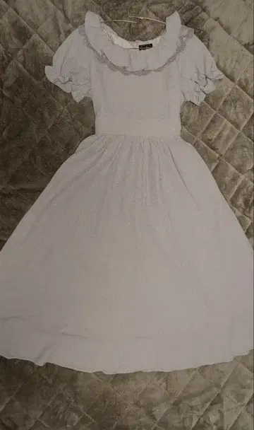 evelyn 롱 원피스 옷깃 프릴 레이스