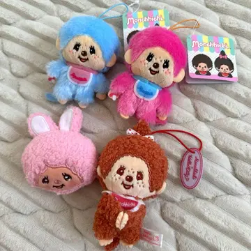 택 포함 새상품 몬치치 컬러풀 마스코트 키티 콜라보 키링 헤어핀