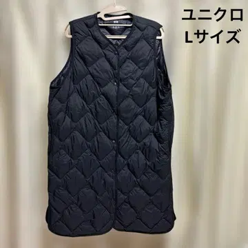 유니클로 울트라 라이트 다운 롱 베스트 L 사이즈 (블랙)