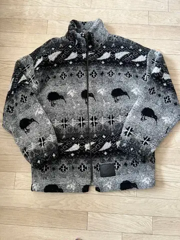 구제 의류 mika new zealand 플리스 자켓 애니멀 키위 패턴