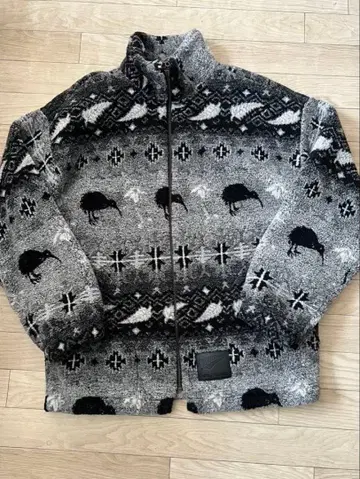 구제 의류 mika new zealand 플리스 자켓 애니멀 키위 패턴