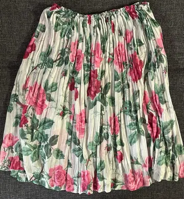 제인 마플 장미 패턴 개더 스커트 오버 스커트 얇은 원단