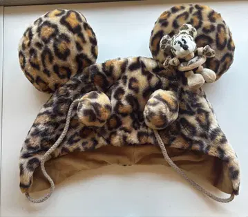 미니 마우스 레오파드 무늬 캡 봉제 인형 포함