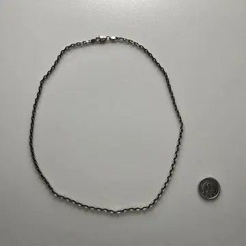 실버925 4면 컷 팥 체인 50cm 훈증 세세함 굵음 각 팥