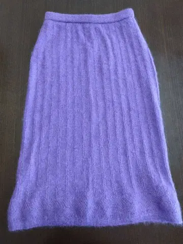 ROPE 퍼플 리브 타이트 스커트