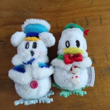 [ 디즈니 크리스마스 ] 스노우스노우 미키, 도날드 봉제 인형 배지