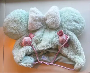 민트 그린 미키 귀도리 모자