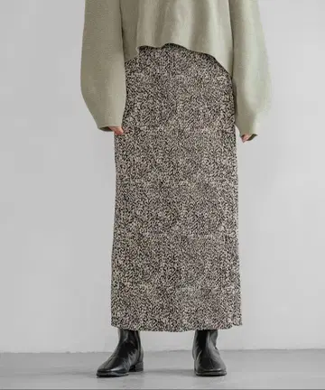 플리츠 이지 타이트 스커트 레오파드