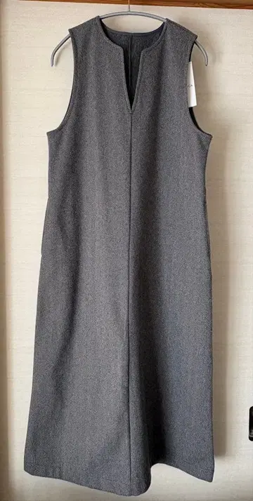 [ 미사용 새상품 ] 케유카 헤링본 오버롤 스커트 그레이