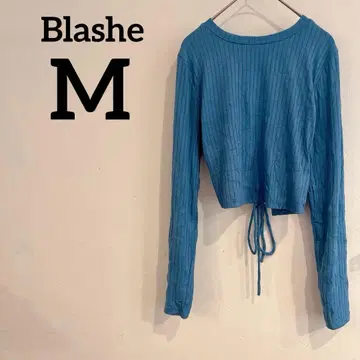 Blashe [ M ] 파랑 크롭 상의 긴팔 백 디자인