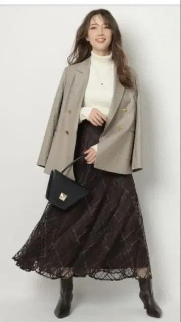 아푸와이저 리셰 체크 자수 스커트