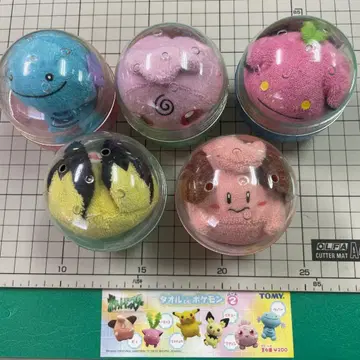 TOMY 캡슐 토이 포켓몬스터 타월 DE 포켓몬 5개 세트