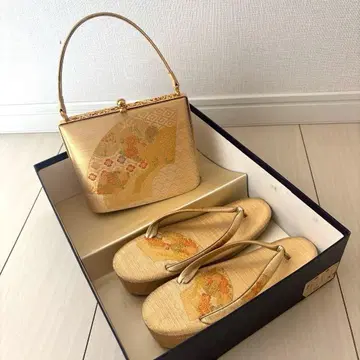 골드 컬러 핸드백 조리 일본 의류 세트