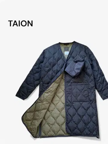 TAION 퀼팅 다운 자켓 블랙