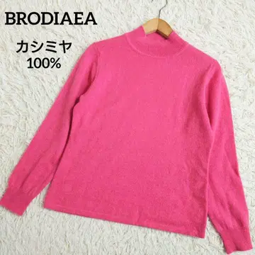 캐시미어 100% 브로디아 하이넥 스웨터 니트 핑크 40 L 상당