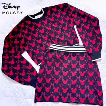 Disney MOUSSY 미키 모노그램 니트 상의 셋업