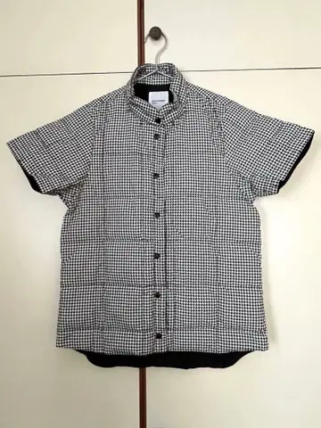 체크 무늬 숏 슬리브 베스트