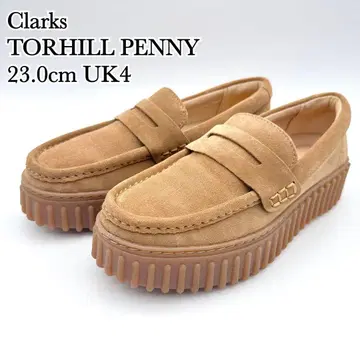 [ 새상품급 ] 클락스 토힐 페니 탄 스웨이드 코인 로퍼 통굽