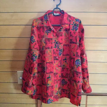 11호 꽃무늬 체크 셔츠 긴팔