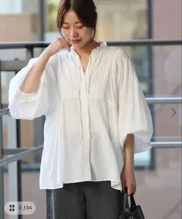 JOURNAL STANDARD relume 볼륨 슬리브 코튼 블라우스