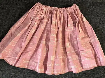 제인 마플 로고 개더 미니 스커트 핑크