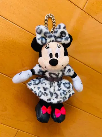 디즈니 미니 레오파드 무늬 봉제 인형 키체인